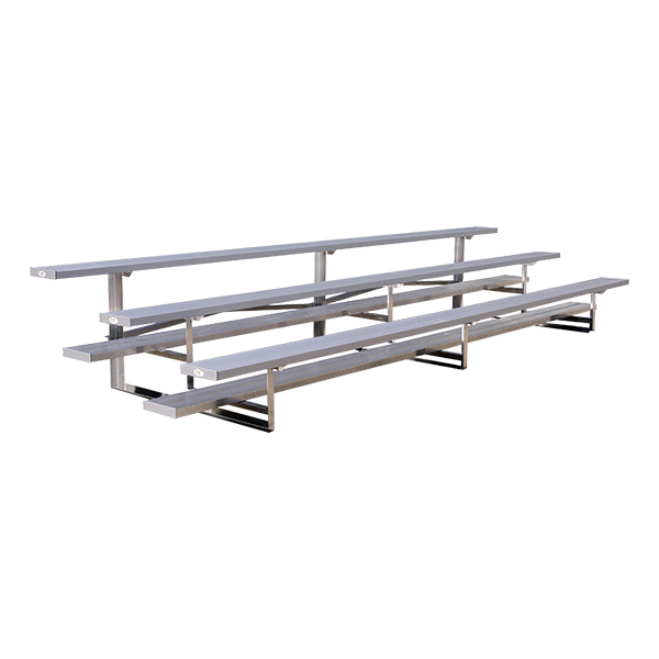 Low-Rise Three-Tier Bleachers w/ Tip & Roll Wheels